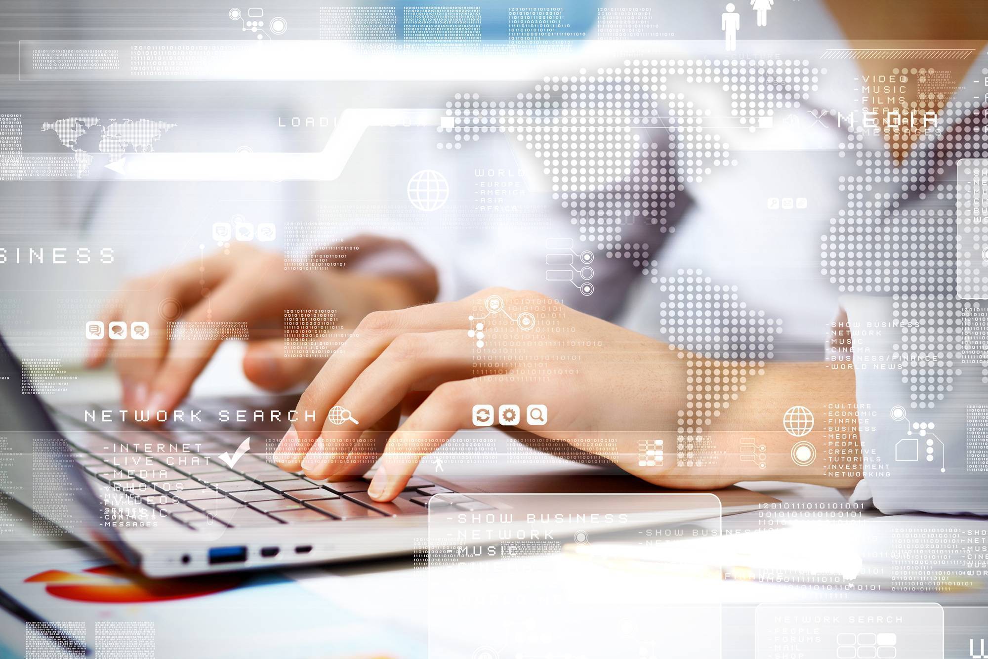 Woman's hands on keyboard. Connect to the worldwide web.