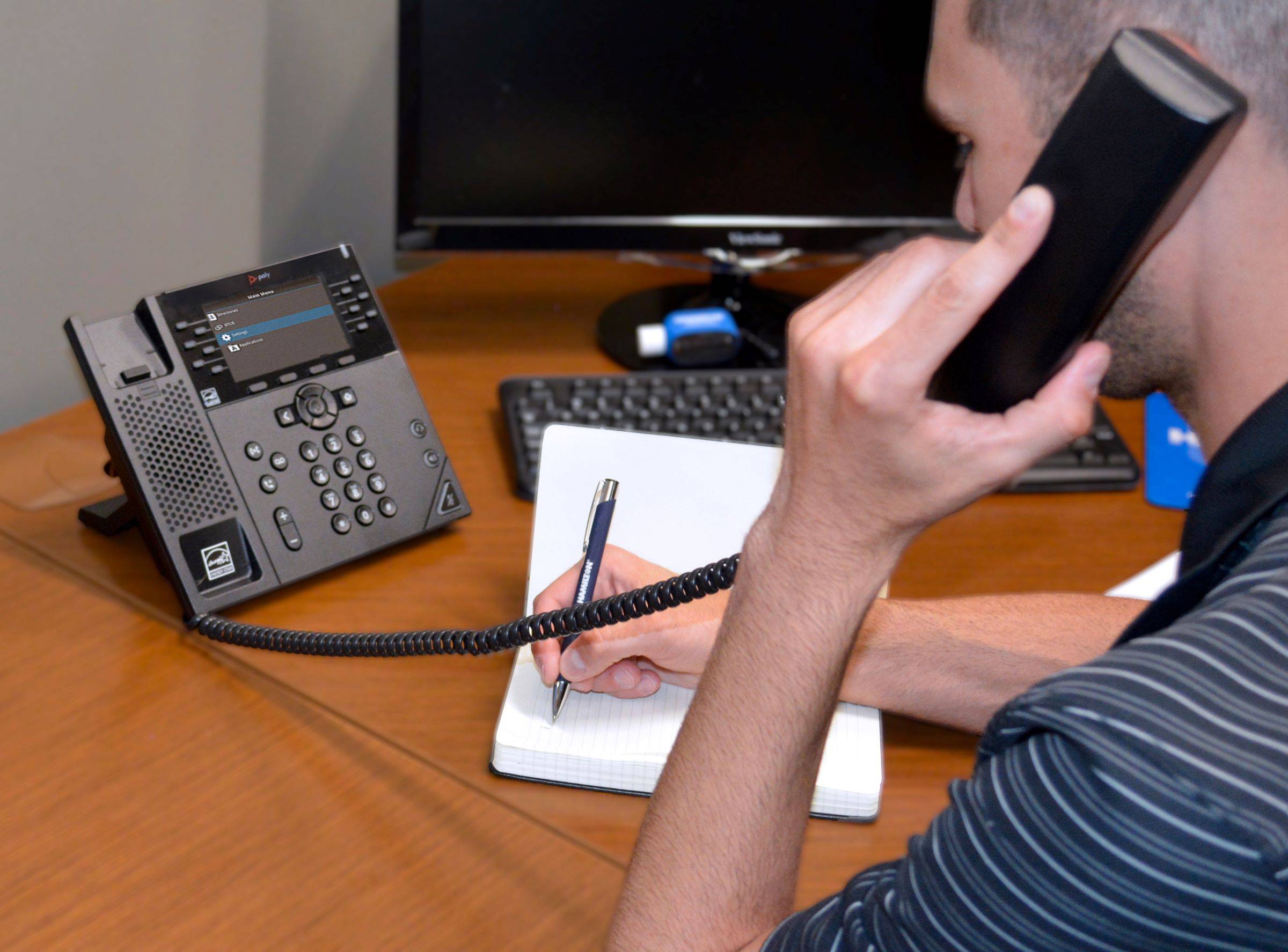 business phone on desk