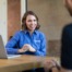 Hamilton Sales woman meeting with a client.