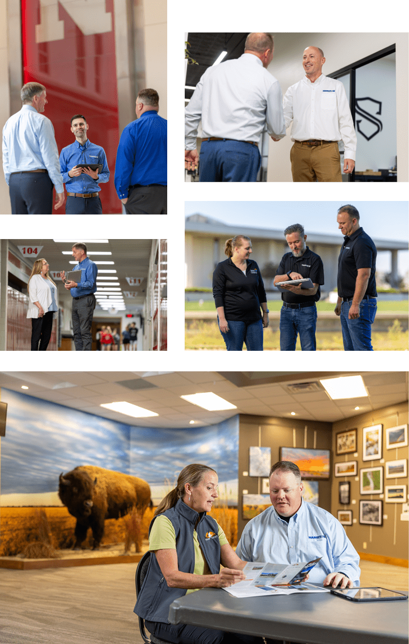 Hamilton Collage showing different clients we serve in different industries
