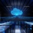 A,Computer,Server,Room,With,A,Large,Blue,Cloud,On